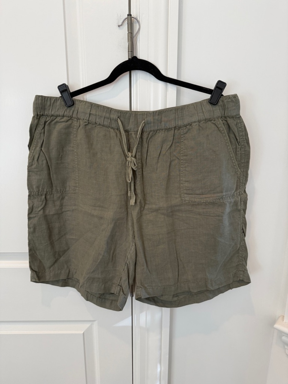 Caslon 9” Linen Drawstring Shorts Size XL Green Beetle